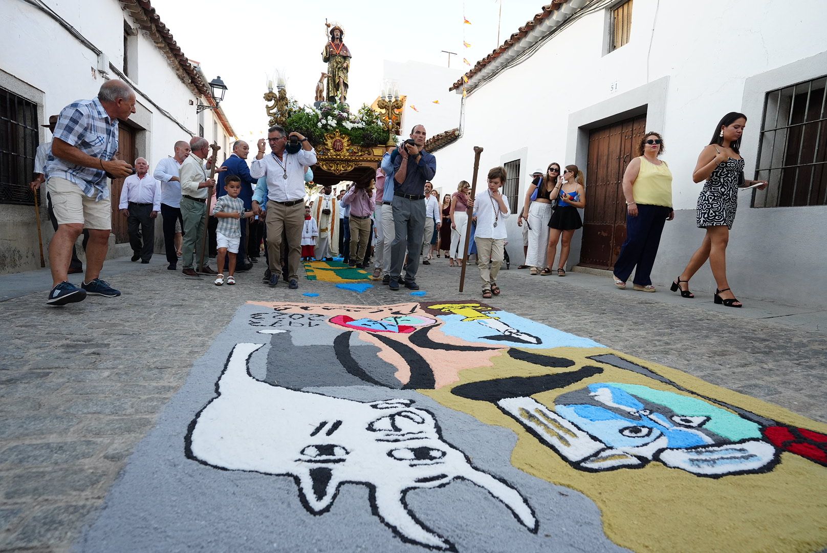 San Roque y alfombras de sal en Dos Torres