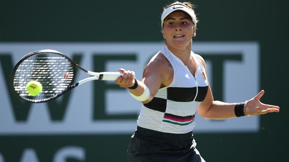 Bianca Andreescu, en la final ante Kerber en Indian Wells.