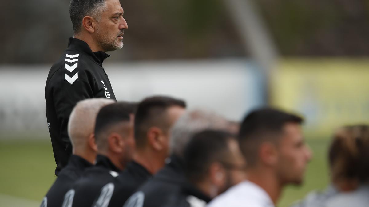 Xavi García Pimienta, durante uno de los amistosos de Barranco Seco.