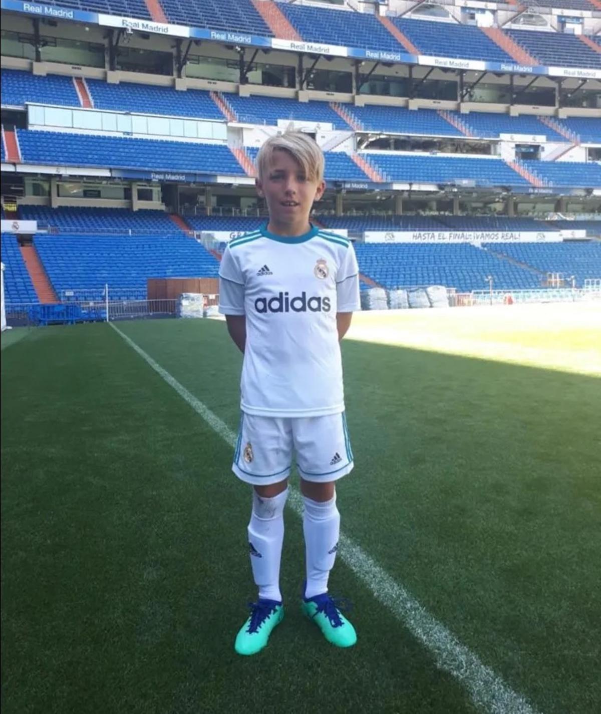 Lennart Karl, en el Santiago Bernabéu cuando tenía 10 años