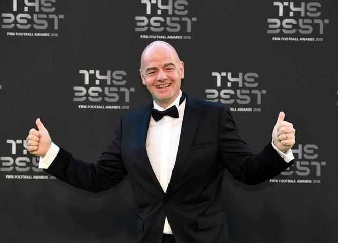 El presidente de la FIFA, Gianni Infantino, a su llegada a los premios FIFA the Best 2018 en Londres