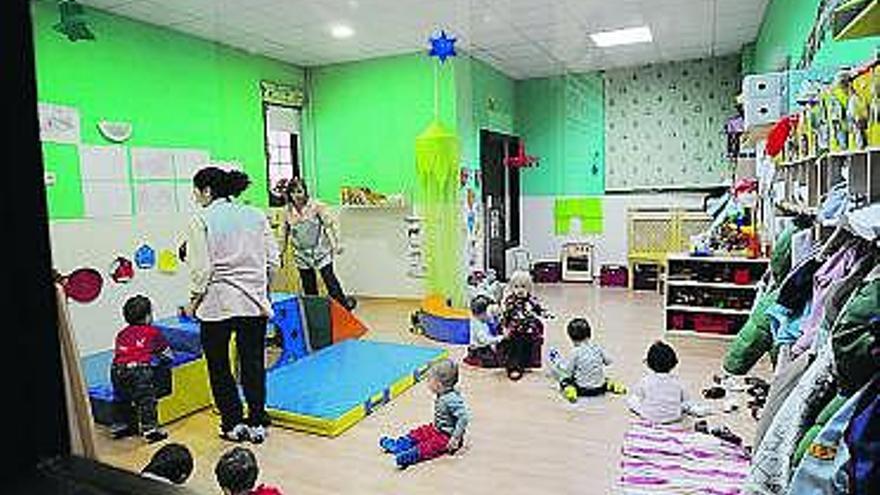 Un aula de la escuela infantil Les Xanes, en Mieres.