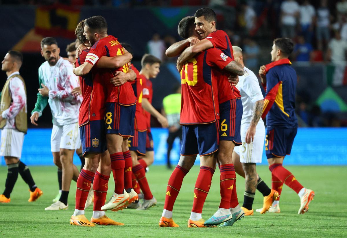 España celebró su pase par la final de la UEFA Nations League