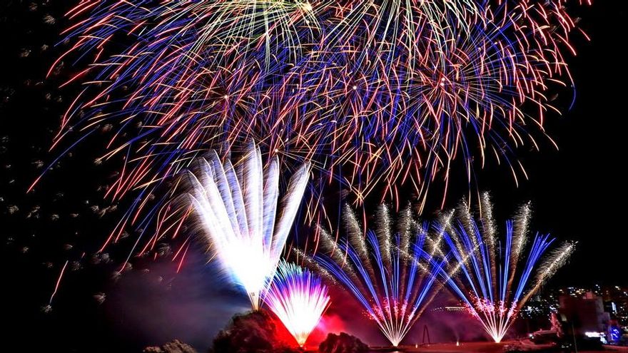 Un dels moments dels focs d'ahir al vespre.