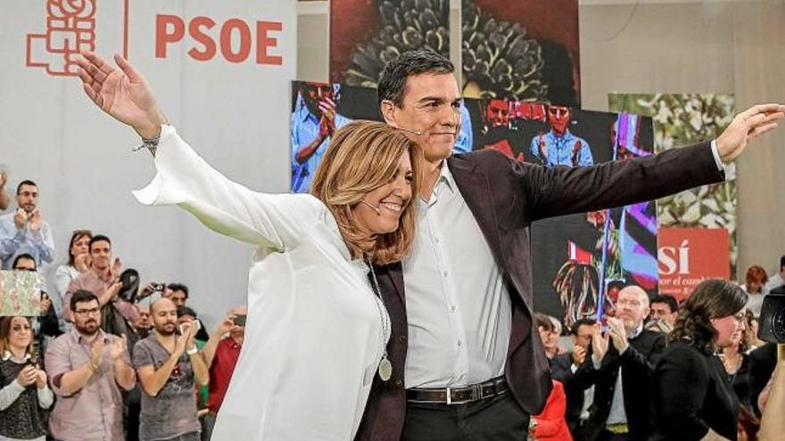 Susana Díaz i Pedro Sánchez van mostrar un bona sintonia en l&#039;acte a Móstoles