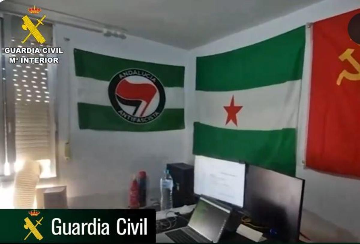 Interior del domicilio de una de las personas detenidas en la operación policial