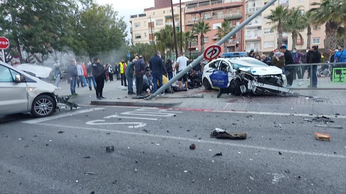 Accidente de la Policía Local en El Prat de Llobregat