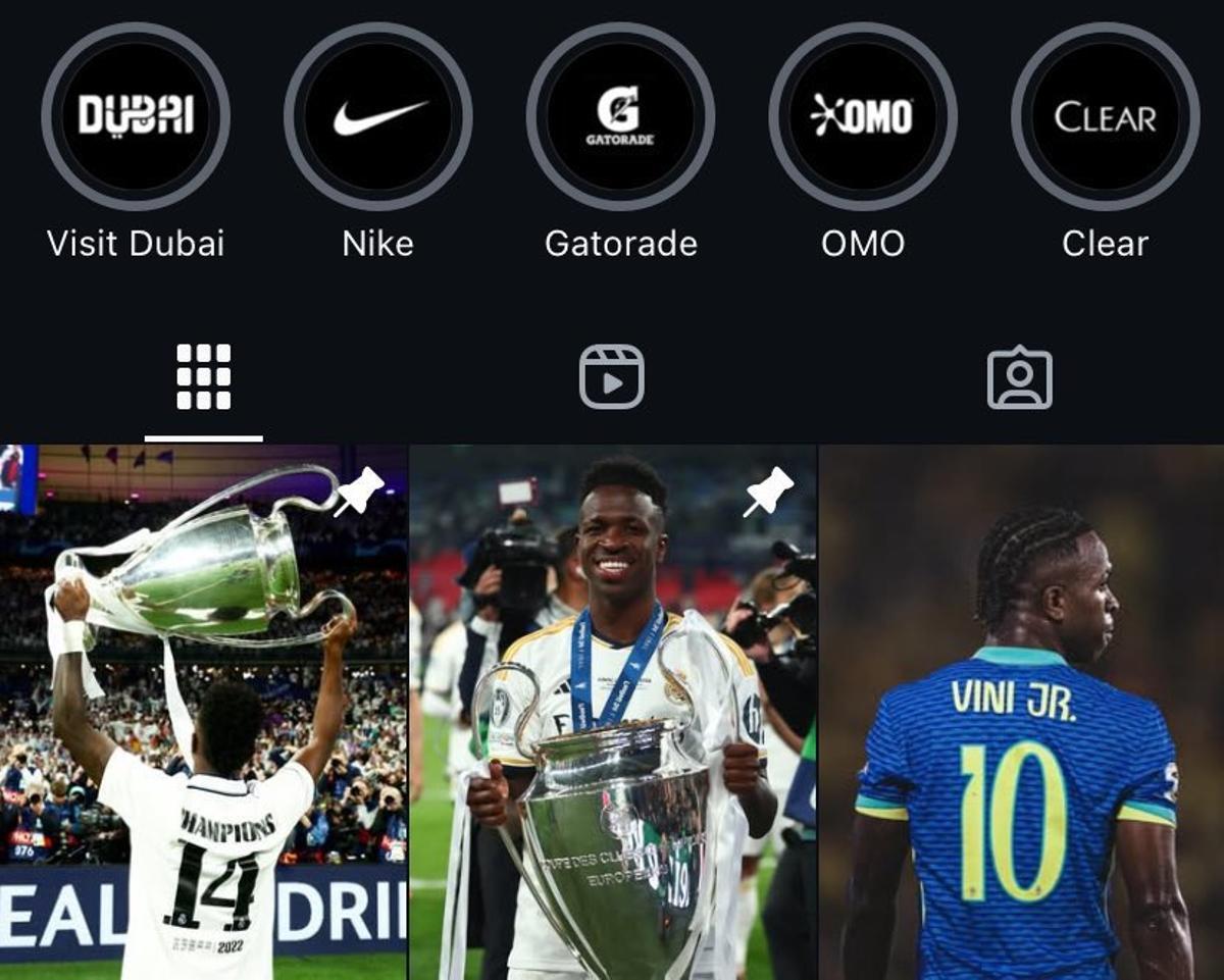 El perfil de Vinicius antes del cambio