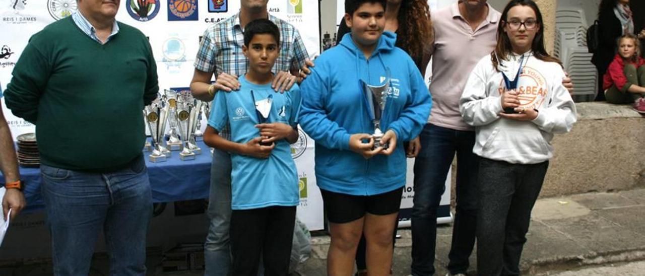 Podio del noveno circuito, que se disputó en el colegio Sant Bonaventura de Artà.