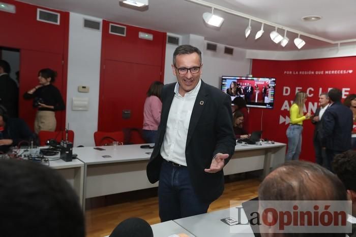 Así fue la noche electoral en la sede del PSOE en la Región de Murcia