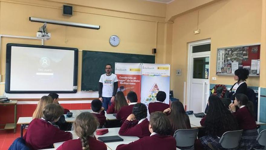 Alumnos de La Salle, en un taller de dieta mediterránea