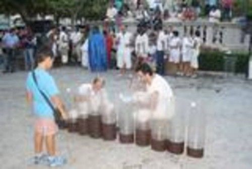 Weinfest in Binissalem: Rituelles Traubenstampfen