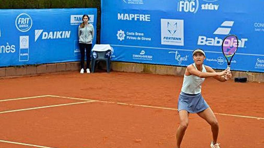 La xinesa Wang, en una acció de la semifinal contra Gorgodze.