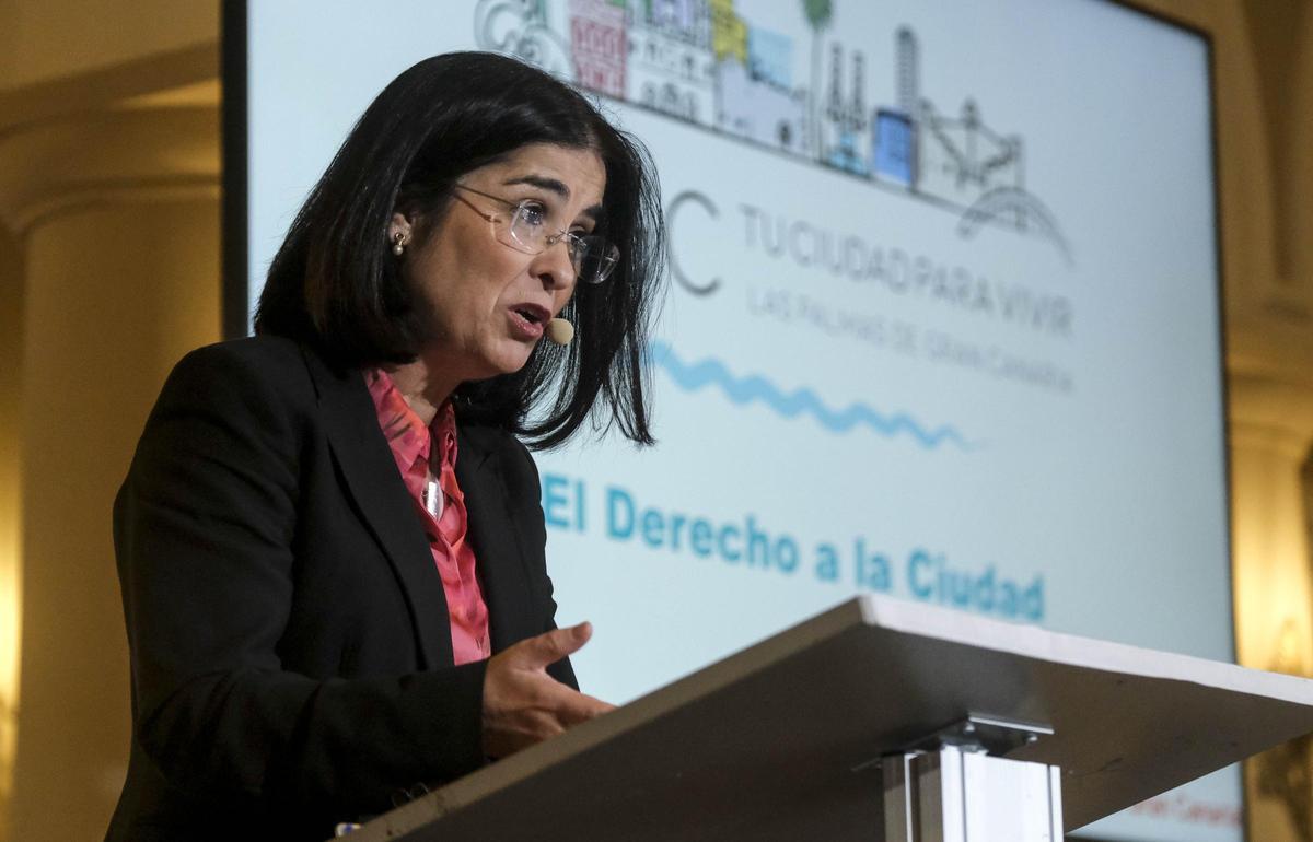 Carolina Darias durante su discurso 'El derecho a la ciudad' en el Hotel Santa Catalina.