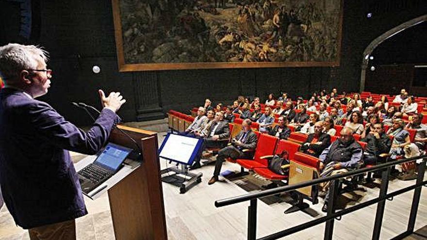 L&#039;Auditori Irla de la Generalitat va acollir la presentació del Pla Estratègic. Octavi Bono, durant la seva intervenció.