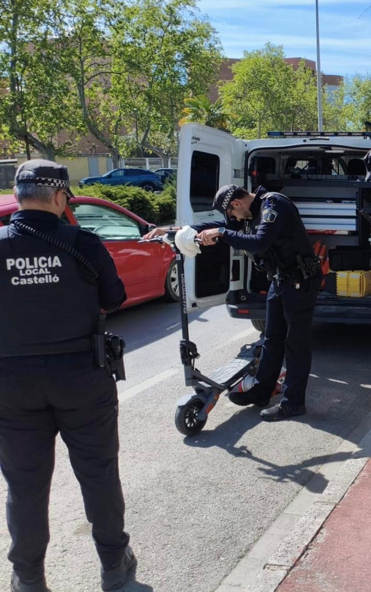 La Policía Local de Castellón interviene un vehículo de movilidad personal que alcanzaba casi 90 km/h