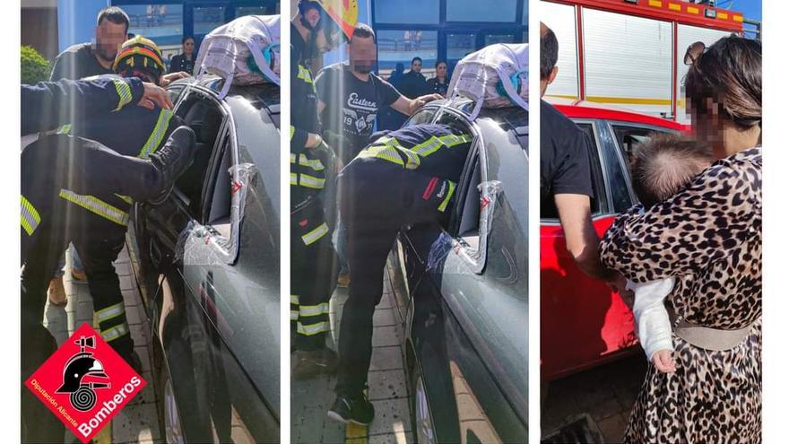 Secuencia del rescate del bebé que quedó atrapado dentro del coche