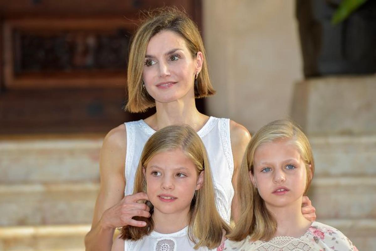 Letizia con sus hijas en Mallorca