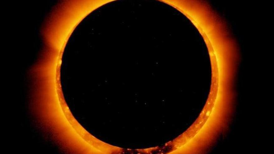 Imagen de un eclipse de sol anular.