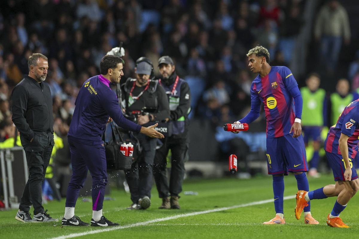 Lamine, durante el Celta-Barça