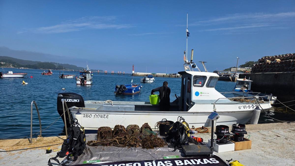 Parte de los residuos retirados por Buceo Rías Baixas en este proyecto.