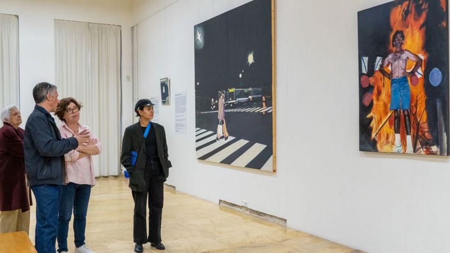 A concelleira de Cultura, Sonsoles Vicente, acompañou a Andrea Zermeno e David Quinteiro na apertura da mostra. | // FDV