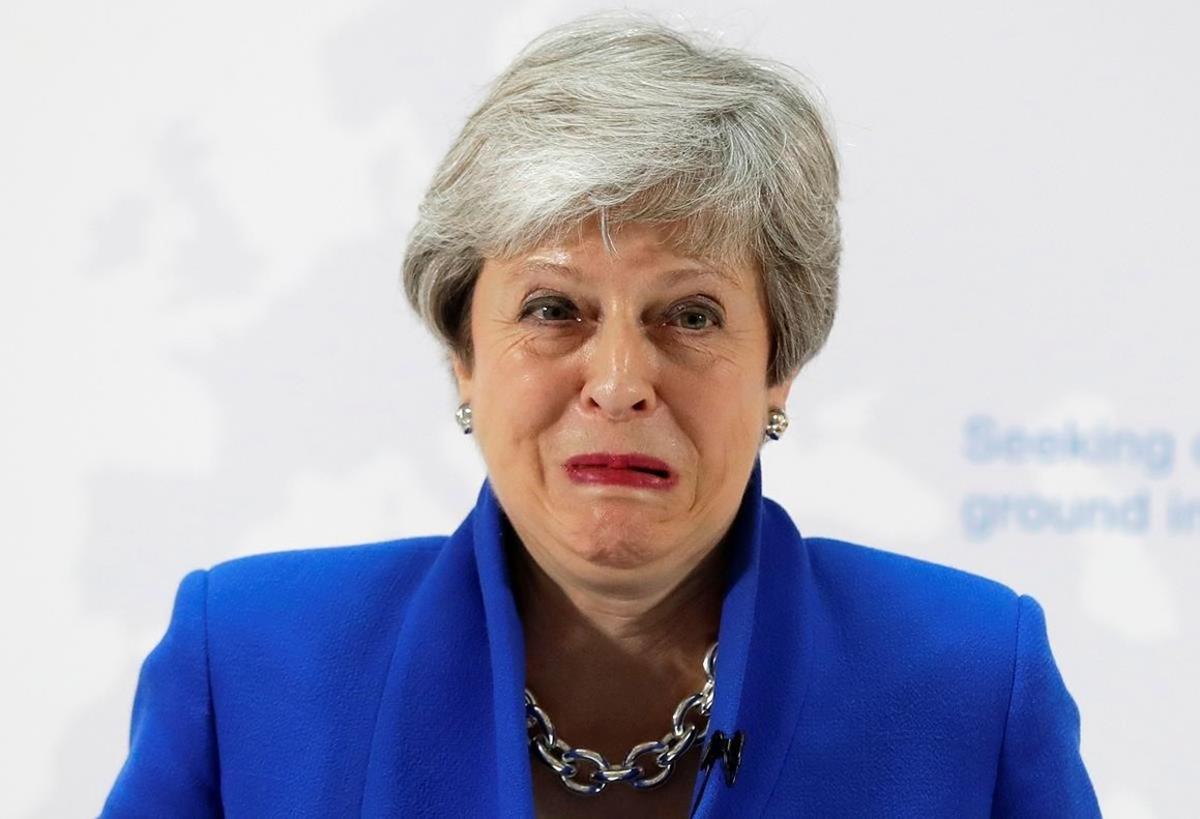 zentauroepp48263565 britain s prime minister theresa may grimaces during her spe190521215448