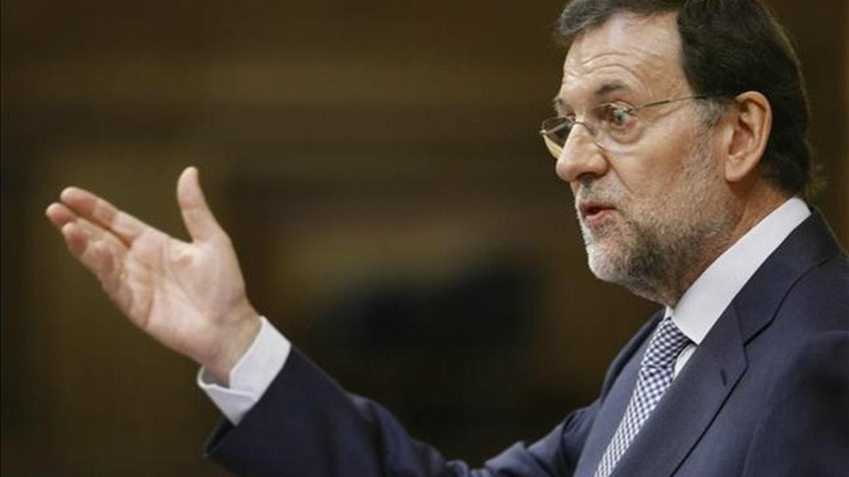 Mariano Rajoy, durante su comparecencia en el Congreso, este miércoles.