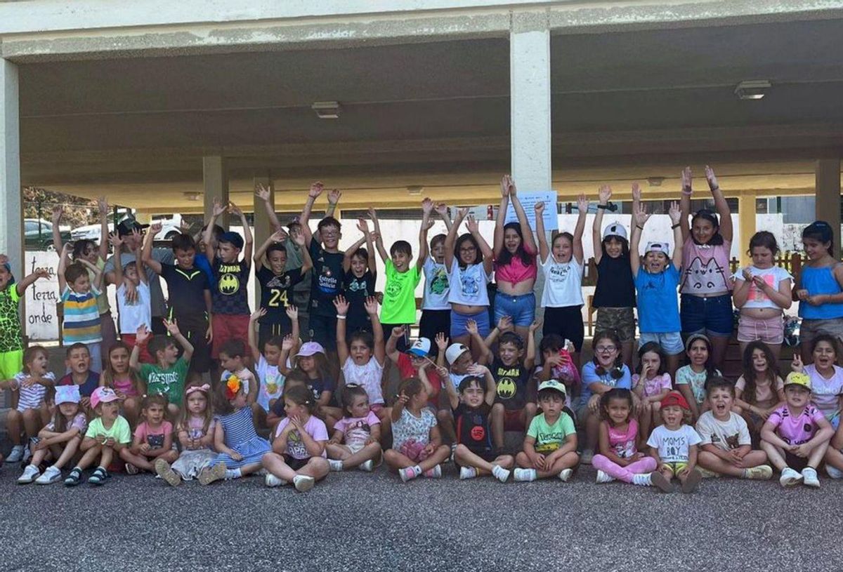 Niños participantes en el Ludoconcilia del Concello. |  T. H.