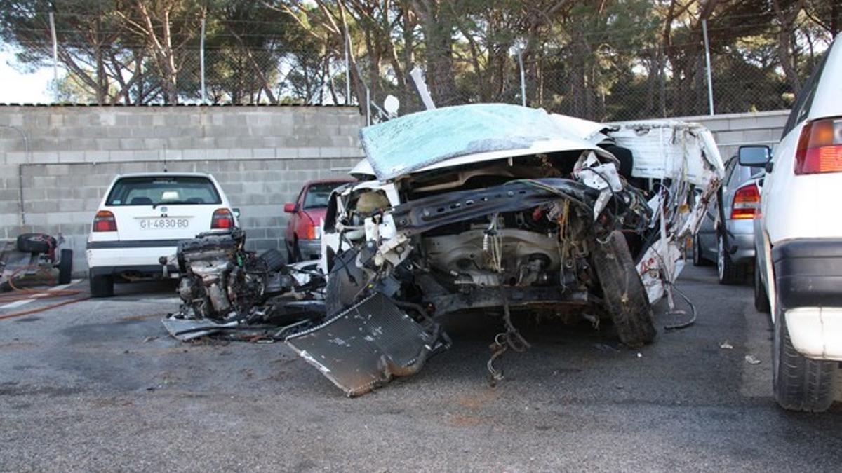 Imagen del vehículo siniestrado en el accidente de Sant Feliu de Guíxols.