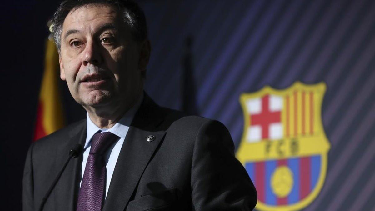 Bartomeu, en una reunión en el club.