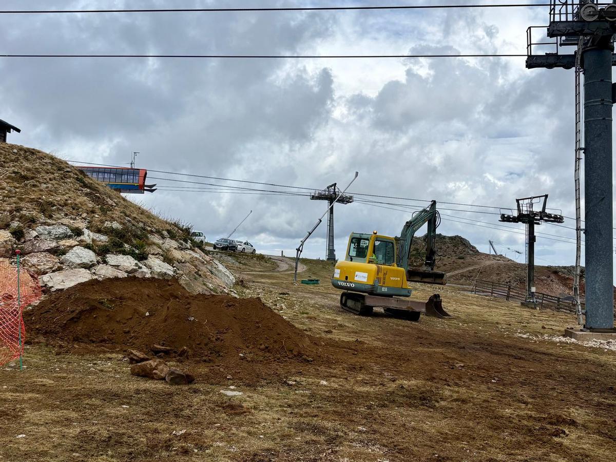 Obras en la zona alta de Valgrande-Pajares