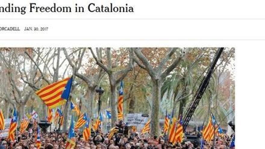 Forcadell denuncia al &#039;NY Times&#039; un &quot;assalt d&#039;Espanya contra la democràcia&quot;