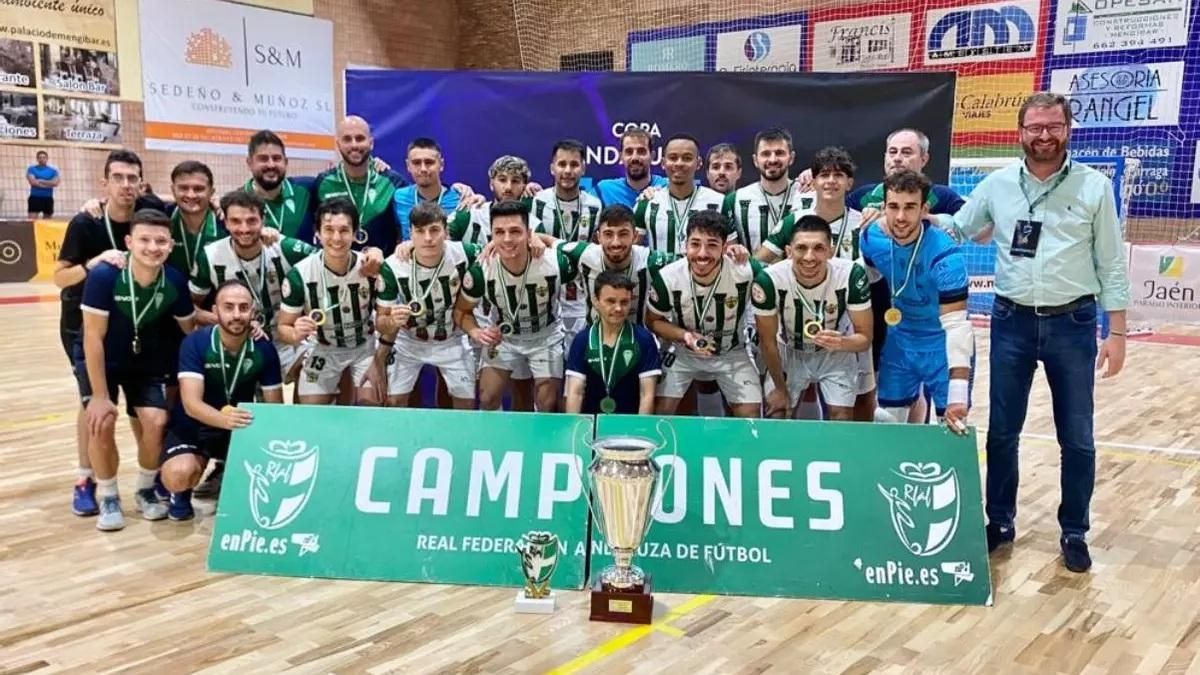 El Córdoba Futsal, tras ganar la Copa de Andalucía del 2023.