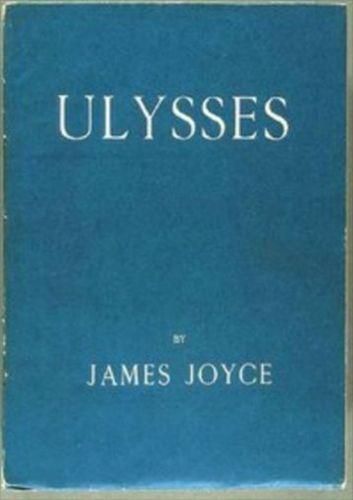 Portada de la primera edición de “Ulysses”, realizada por Sylvia Beach, compuesta por mil ejemplares y presentada el 2 de febrero de 1922.