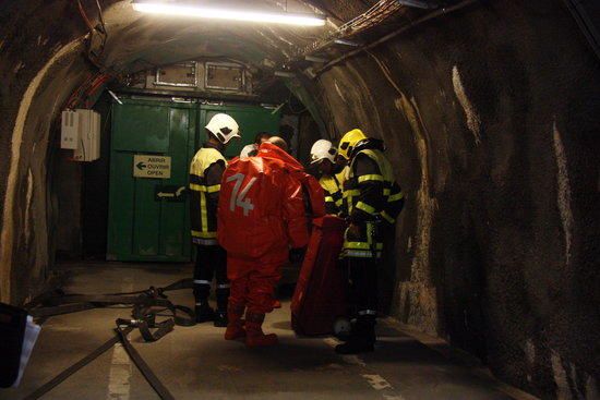 Simulacre de sinistre en el túnel del Pertús