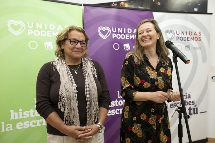 28.04.19. Las Palmas de Gran Canaria.Las diputadas electas de Unidas Podemos, Victoria Rosell y Meri Pita, comparecen ante la prensa tras los resultados obtenidos. Sede de Unidas Podemos en Las Palmas de Gran Canaria.  Foto Quique Curbelo  | 28/04/2019 | Fotógrafo: Quique Curbelo