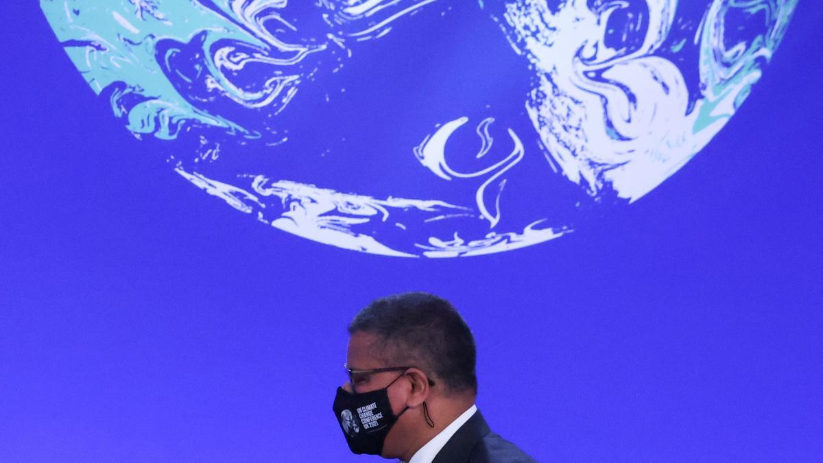 El presidente de la COP26, Alok Sharma, en la cumbre del clima de Glasgow