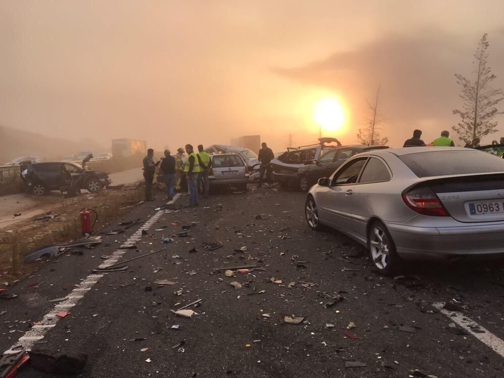 Accidente múltiple en Galisteo