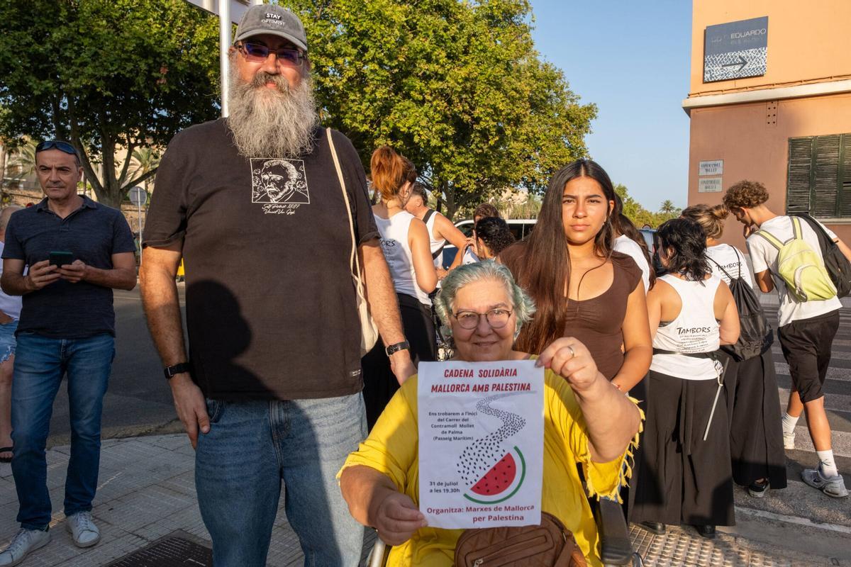 Manifestación en apoyo a Gaza y al pueblo palestino en Palma el viernes 31 de julio de 2026.