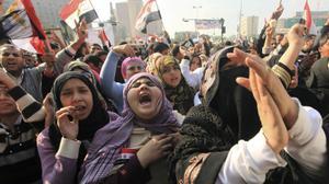 Manifestación en la plaza Tahrir, en el Cairo.