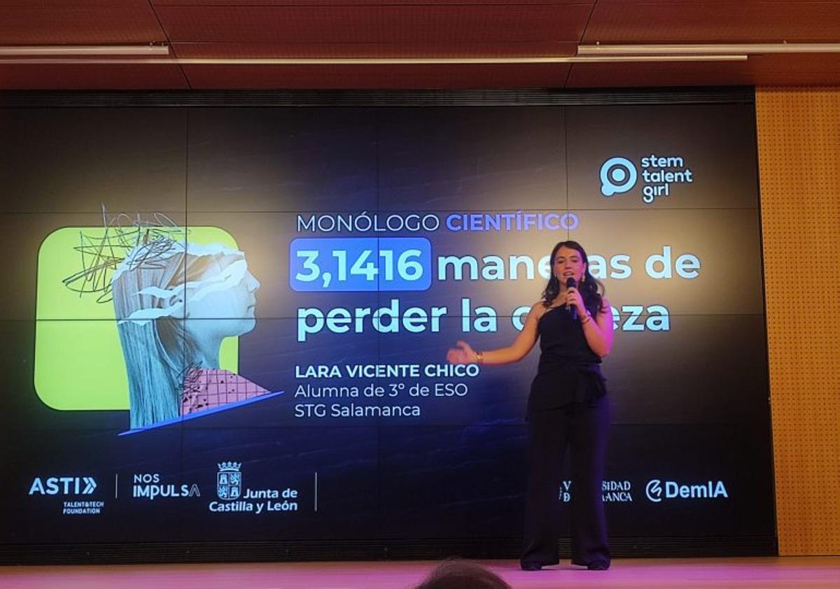 Desde la izquierda, Lara Vicente, Teresa de las Cuevas y Jimena Garmón, alumnas STEM de diferentes etapas educativas. | b. b.