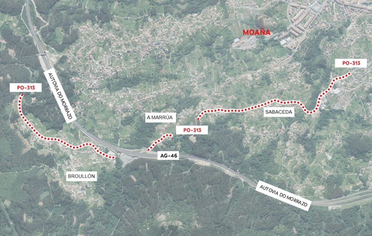 El plano con el trazado de la senda peatonal y ciclista.
