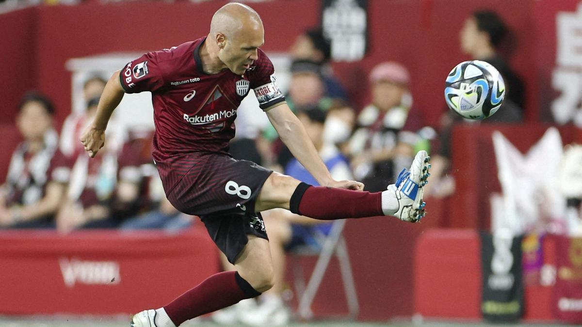 Iniesta, en su último partido con el Vissel Kobe.