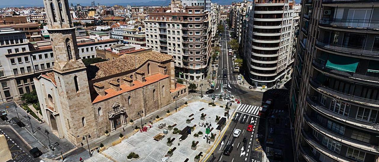 Vista aérea de la plaza de San Agustín ya reformada.