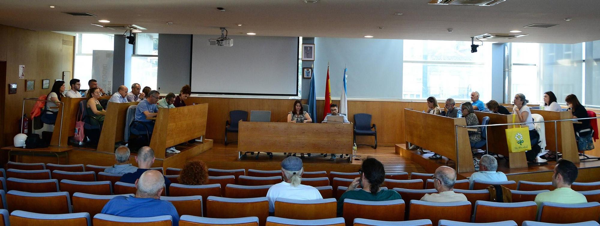 Un momento del pleno del Concello de Cangas celebrado este viernes.