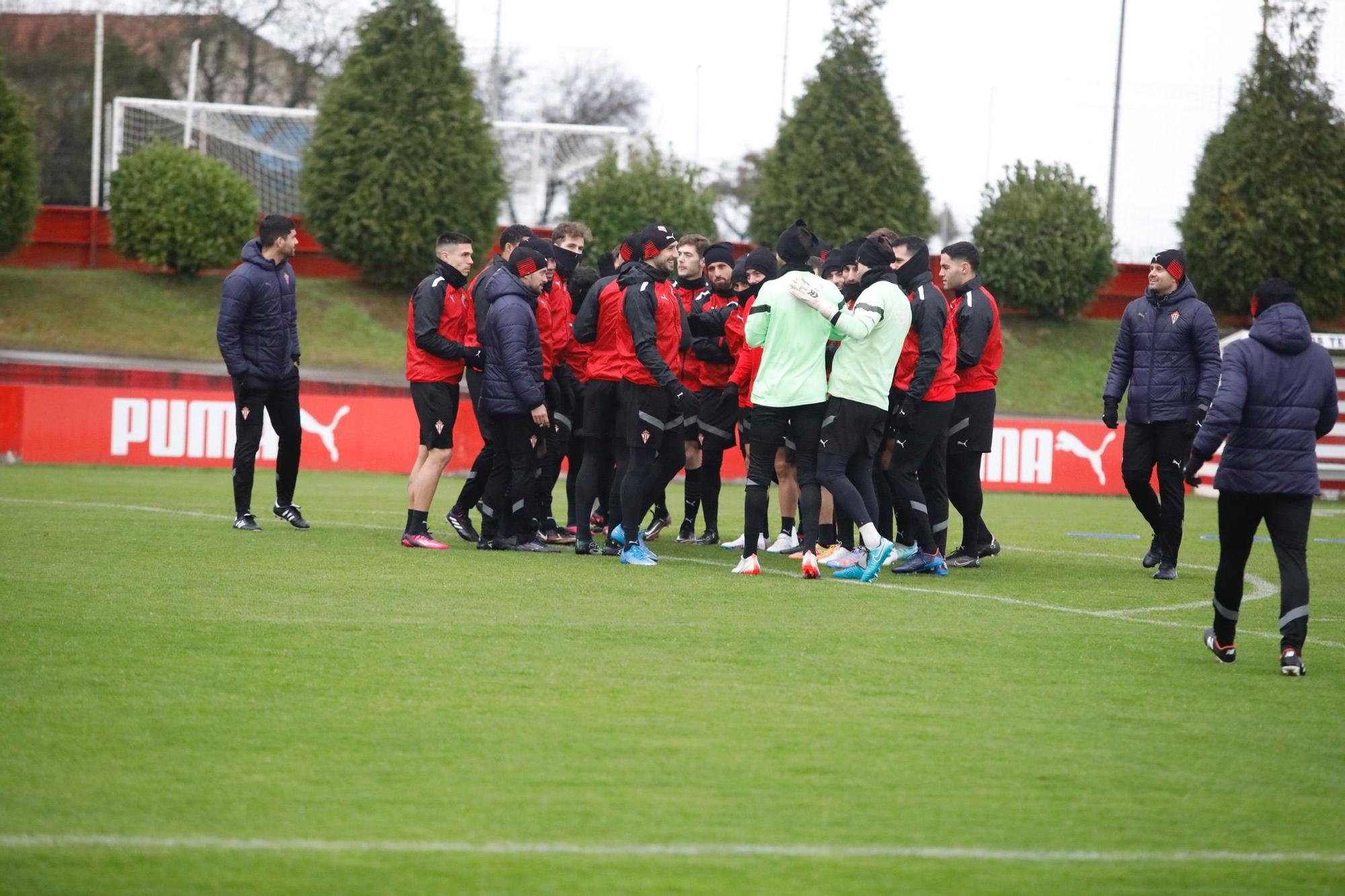 En imágenes: Entrenamiento del Sporting en Mareo