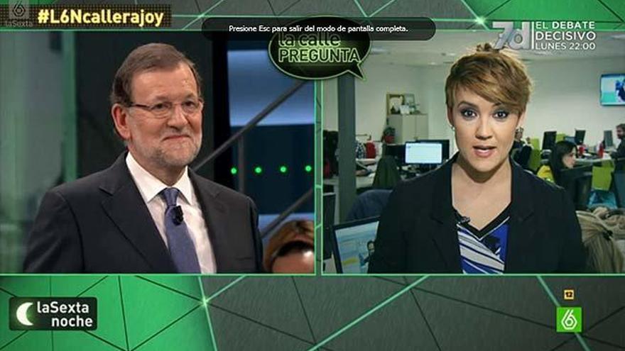 Mariano Rajoy y Cristina Pardo.