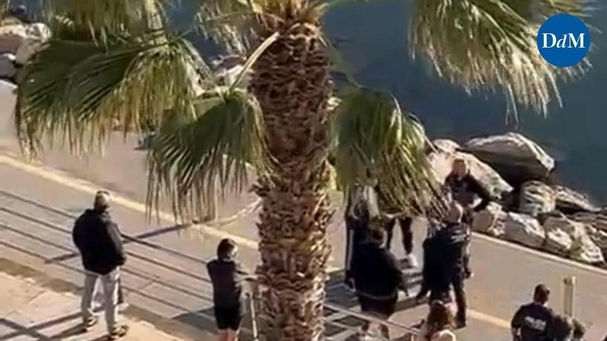 Una decena de personas increpa a un hombre por tirar a un niño al mar en Palma