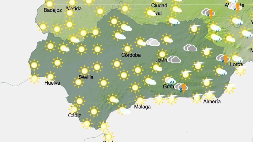 Avisos amarillos en Andalucía: calor extremo en tres provincias y tormentas con granizo en otras tres